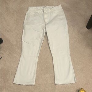 PAIGE White Flare Crop Jeans